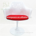Replica Armrest white fiberglass tulip chairs with fabric cushion